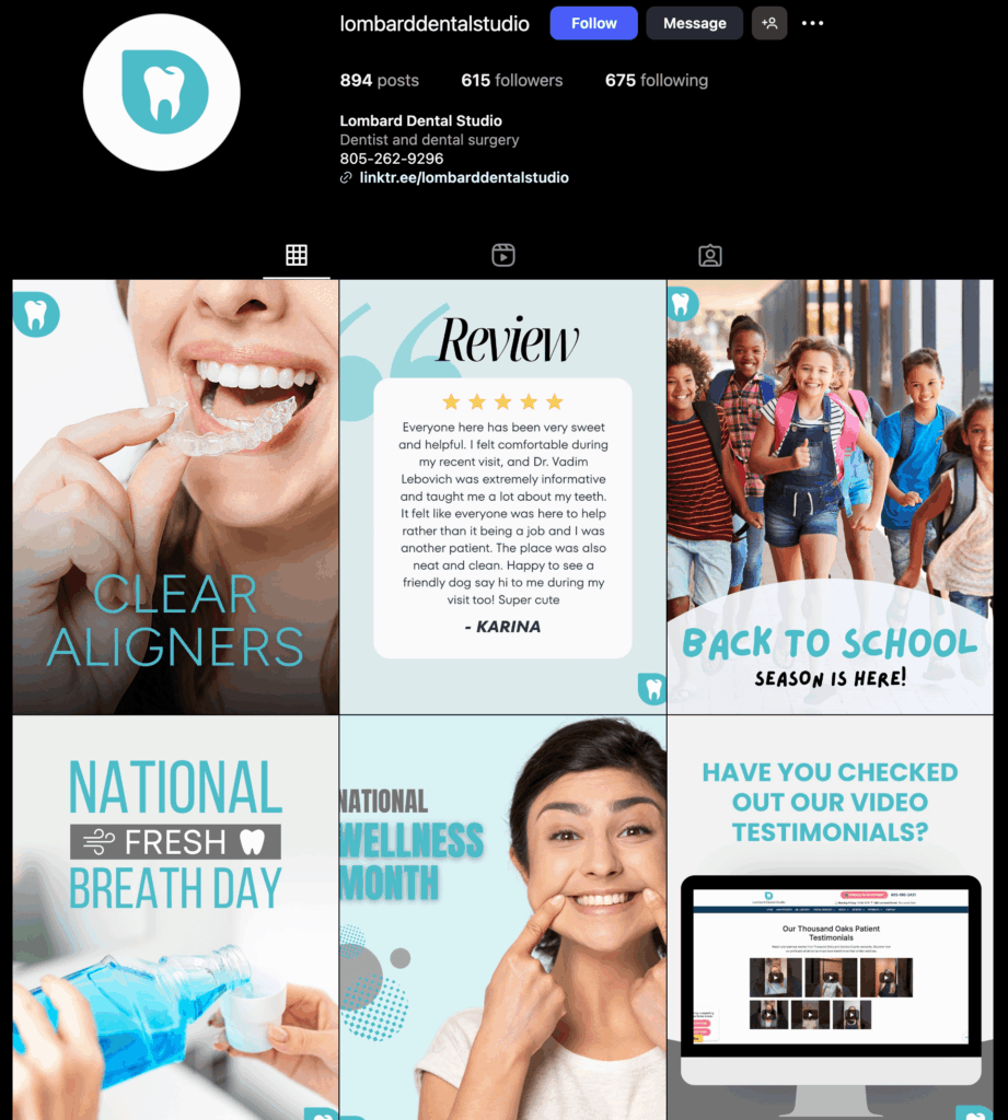 Lombard Dental Studio - Instagram Feed